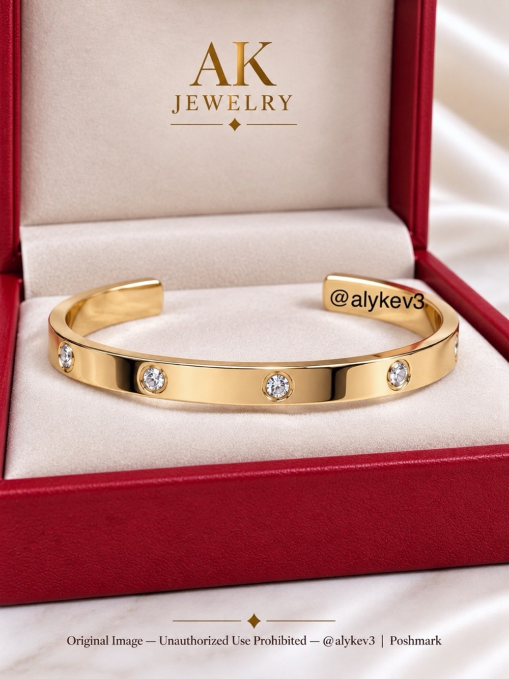 💎LUXURY 18k Gold Plated Cuff Bracelet, Bangle, Open Style, Unisex | AK Jewelry™